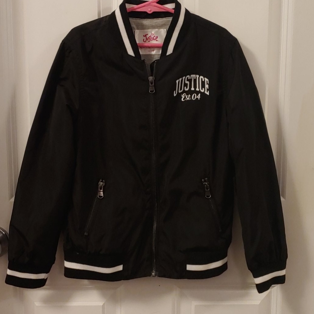 New Justice black & white bomber jacket
